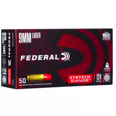 Federal AE9SJ2 American Eagle Syntech Range 9mmLuger 124gr Total Syntech Jacket Flat Nose 50 Per Box/10 Case