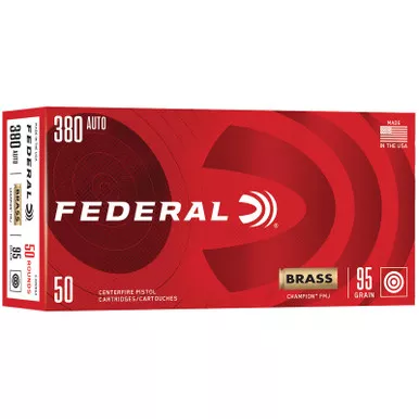Federal C38095A Champion 380ACP 95gr Full Metal Jacket 50 Per Box/20 Case