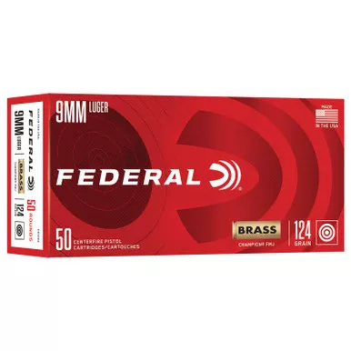 Federal C9124A 9mmLuger 124gr Full Metal Jacket 50/Box