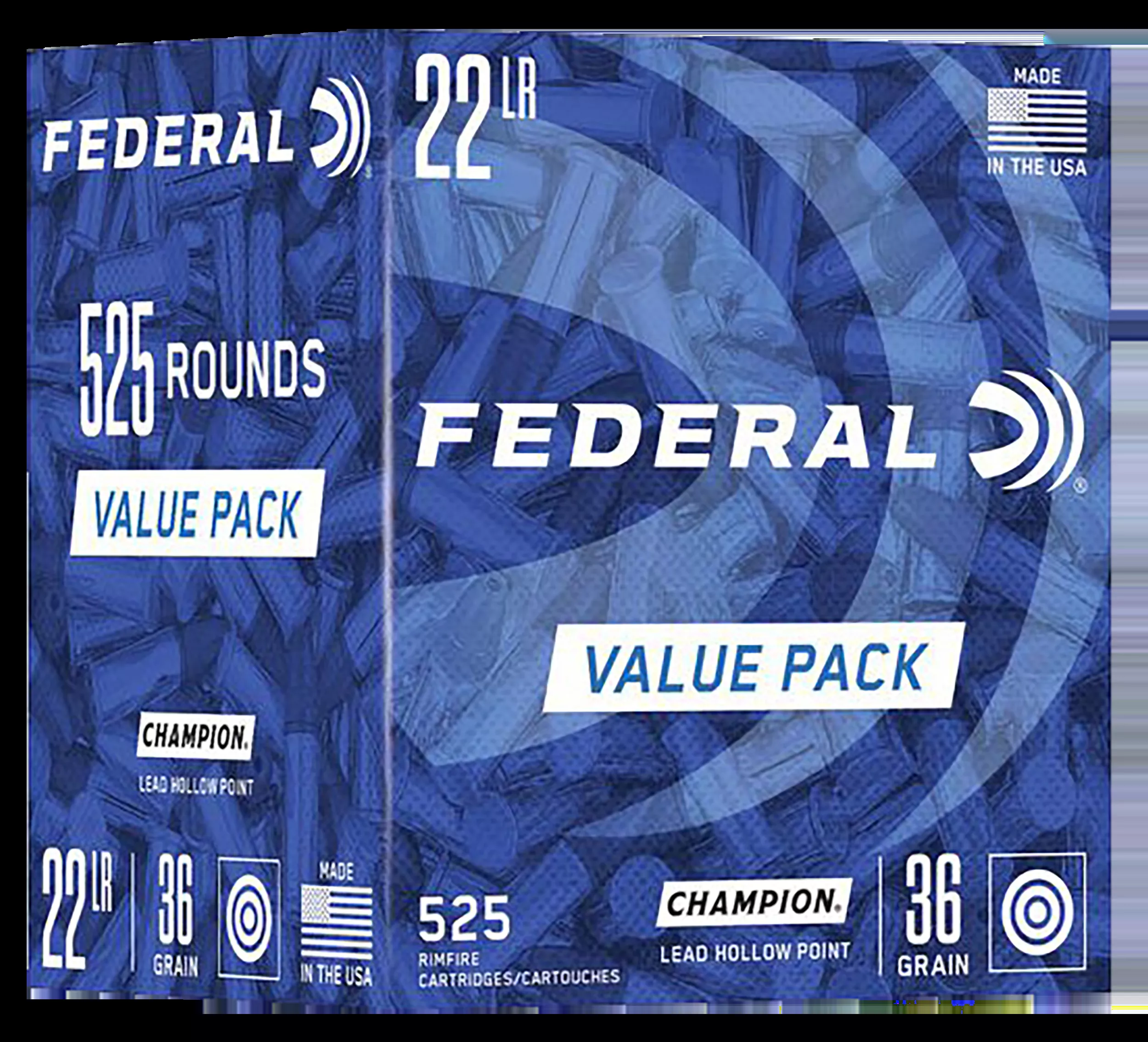 Federal Champion Training Value Pack 22 LR 36 gr Lead Hollow Point 525 Per Box