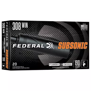 Federal F308TF3SUB 308Win 190gr Fusion Tipped 20 Per Box/10 Case