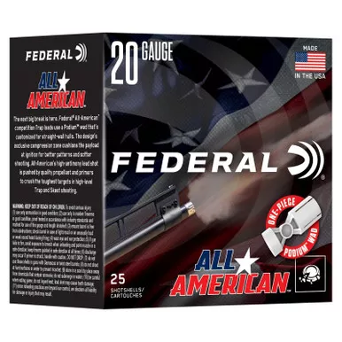 Federal FAA208 20Gauge 2.50" 7/8oz 8Shot 25 Per Box/10 Case