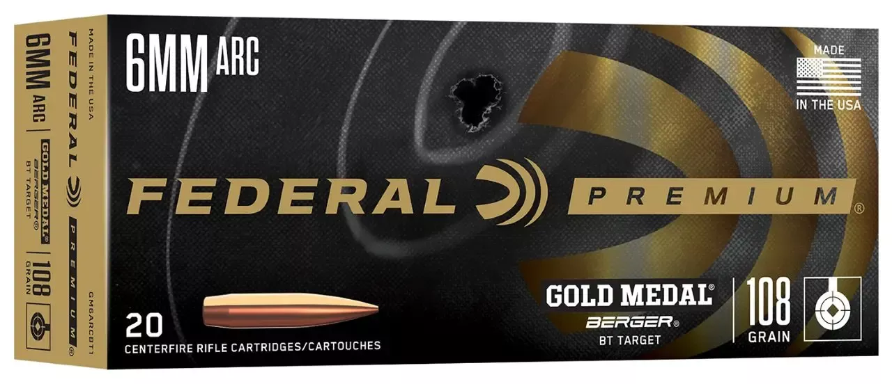Federal Gold Medal 6mm ARC 108 gr 20 Rounds BTHP GM6ARCBT1