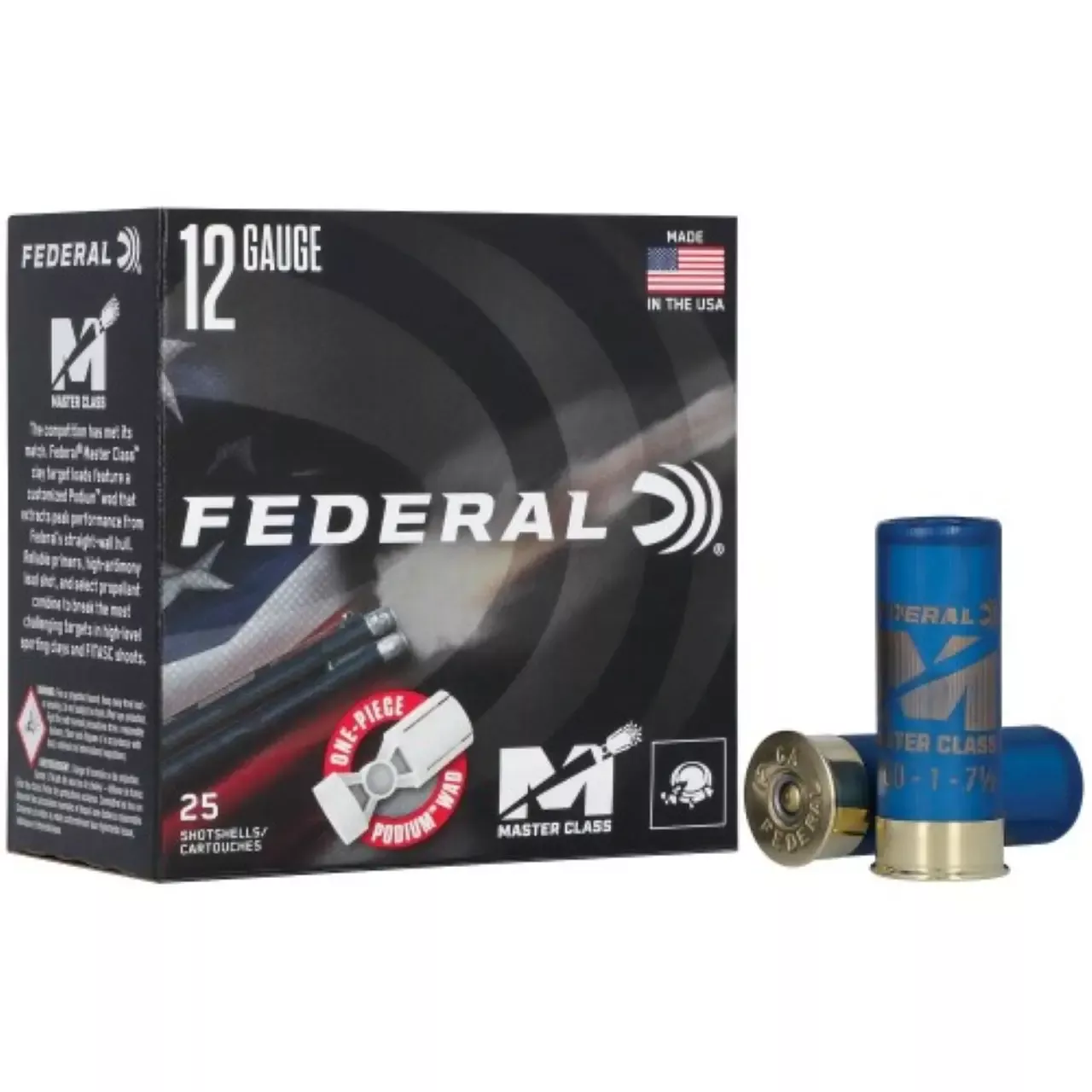 Federal Master Class High Over All 12 Gauge Ammo 2.75″ #7.5 Shot 25 Rounds MC12H175