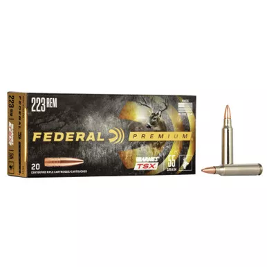 Federal P223S Premium 223Rem 55gr Barnes TSX 20 Per Box/10 Case