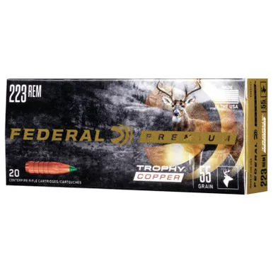 Federal P223TC1 Premium 223Rem 55gr Trophy Copper 20 Per Box/10 Case