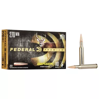 Federal P270BCH1 Premium 270Win 140gr Berger Hybrid Hunter 20 Per Box/10 Case