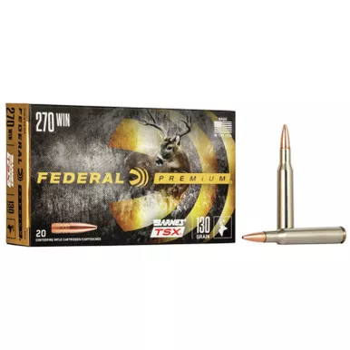 Federal P270L Premium 270Win 130gr Barnes TSX 20 Per Box/10 Case