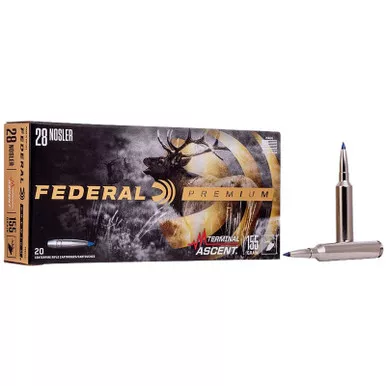 Federal P28NTA1 Premium 28Nosler 155gr Terminal Ascent 20 Per Box/10 Case