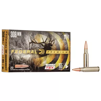 Federal P308H Premium 308Win 165gr Barnes TSX 20 Per Box/10 Case