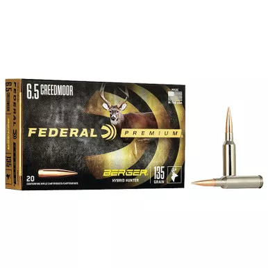 Federal P65CRDBCH1 Premium 6.5Creedmoor 135gr Berger Hybrid Hunter 20 Per Box/10 Case