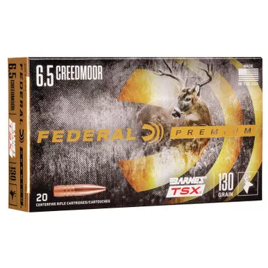 Federal P65CRDBTSX1 Premium 6.5Creedmoor 130gr Barnes TSX 20 Per Box/10 Case