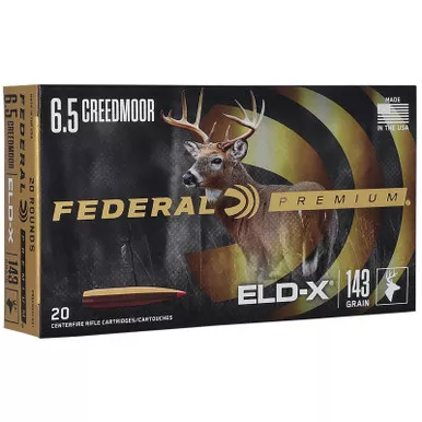 Federal P65CRDELDX1 Premium ELD-X 6.5Creedmoor 143gr 20 Per Box/10 Case