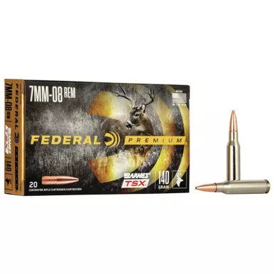 Federal P708C Premium 7mm-08Rem 140gr Barnes TSX 20 Per Box/10 Case