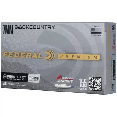 Federal P7BCTA1 BackCountry 7mm BC 155gr 20 Per Box/10 Case