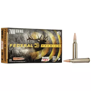 Federal P7RN Premium 7mmRemMag 160gr Barnes TSX 20 Per Box/10 Case