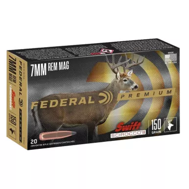 Federal P7RSS1 Premium 7mmRemMag 150gr Swift Scirocco II 20 Per Box/10 Case