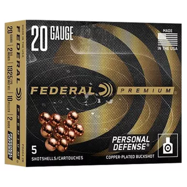 Federal PD2042B Premium 20Gauge 2.75" 2BuckShot 5 Per Box/10 Case