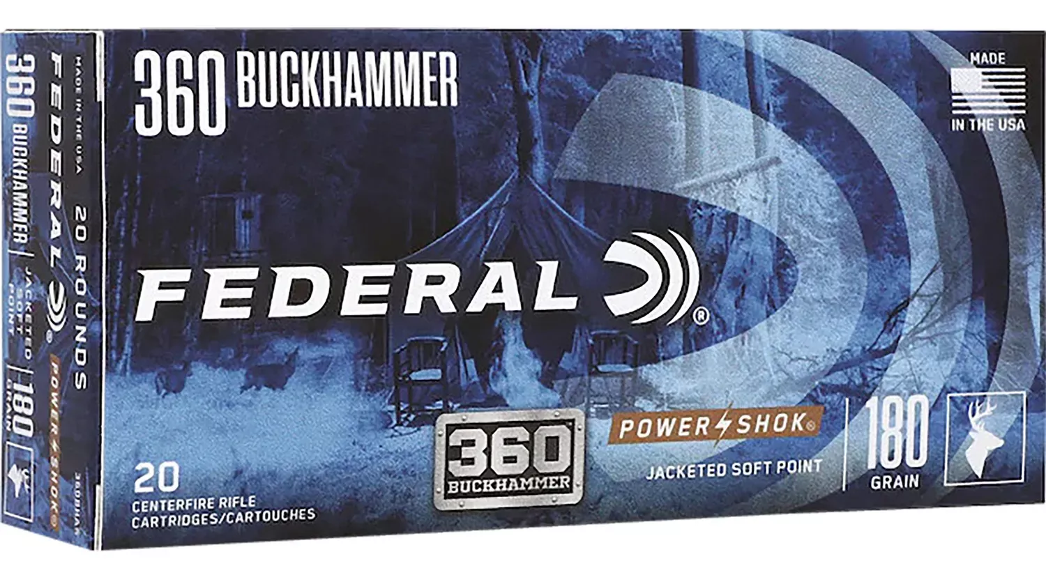 Federal Power-Shok Buckhammer 360 Buckhammer 180 Gr. SP 20/Box