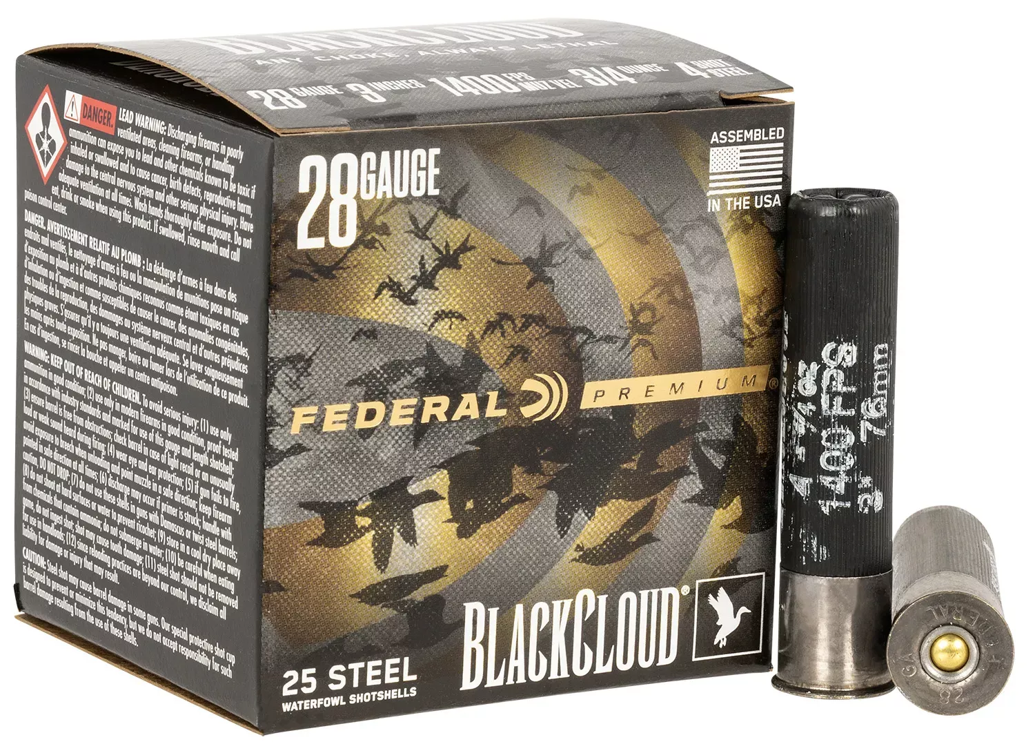 Federal Premium Black Cloud 28 Gauge 3" 3/4 oz #4 Shot 25 Per Box