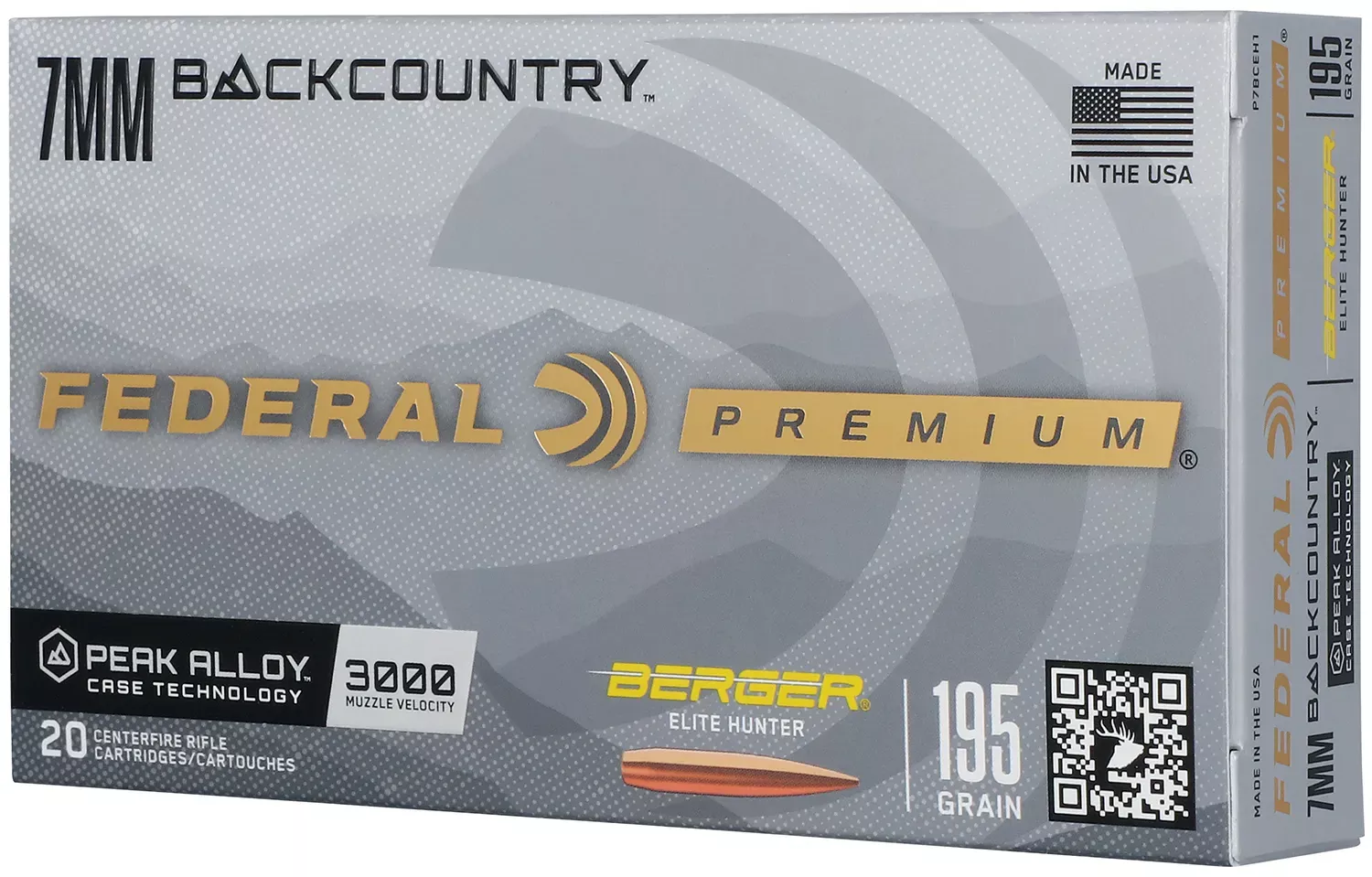 Federal Premium Elite Hunter 7mm Backcountry Ammo 195gr Berger Elite Hunter 20 Rounds P7BCEH1