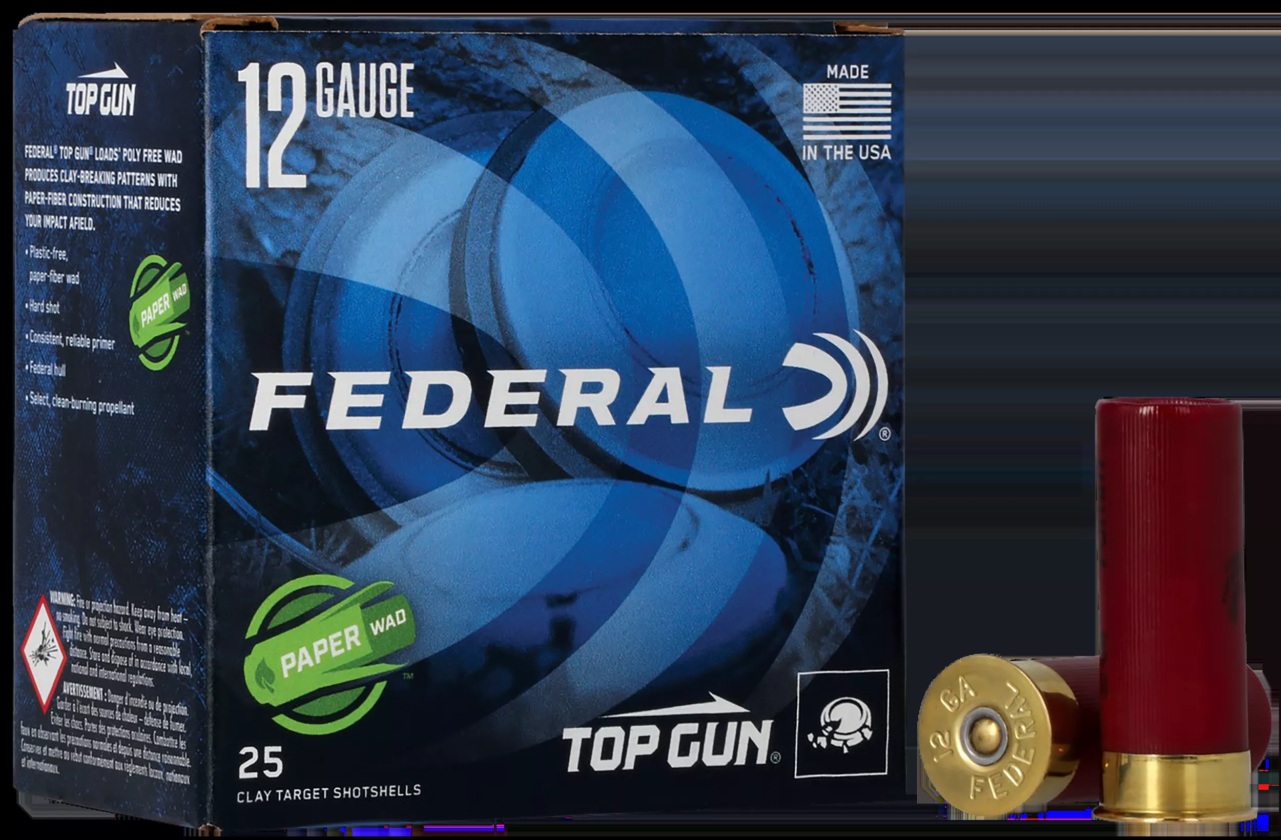 Federal Premium Paper Wad 12 Gauge 2.75" 1 oz 8 Shot 25 Per Box