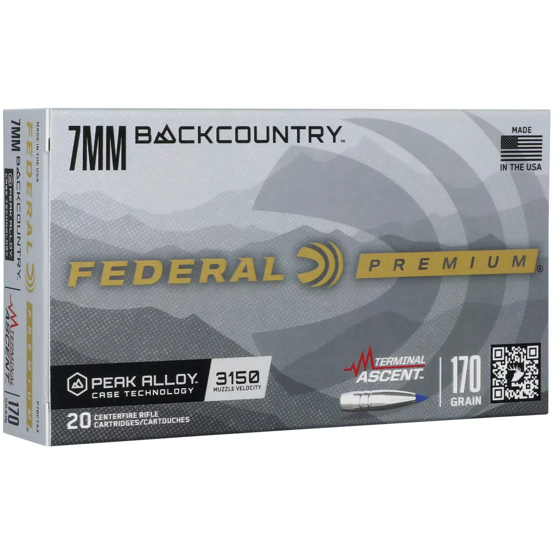 Federal Premium Terminal Ascent 7mm Backcountry Ammo 170 Grain Terminal Ascent 20 Rounds P7BCTA3