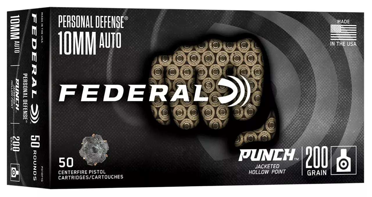 Federal Punch 10mm Auto Ammo 200 gr Jacketed Hollow Point 50 Rounds PD10P1G
