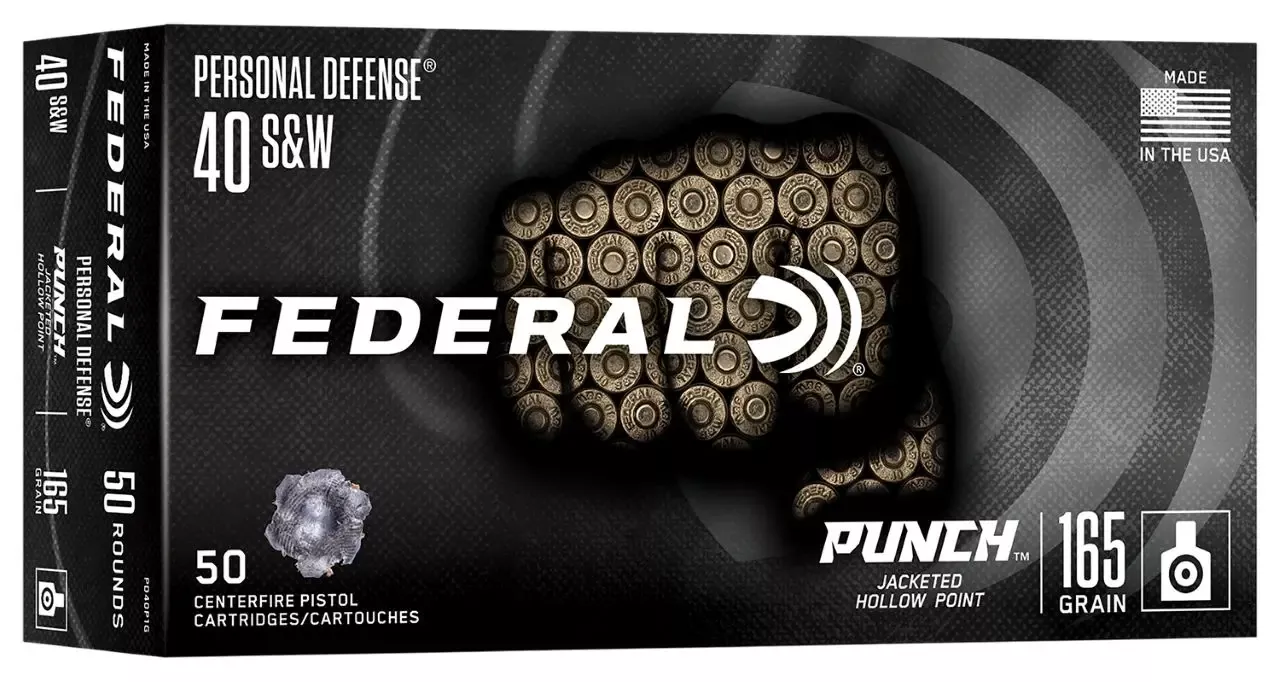 Federal Punch .40 S&W Ammo 165 gr Jacketed Hollow Point 50 Rounds PD40P1G