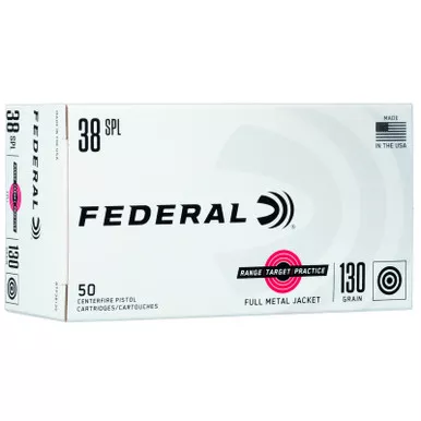Federal RTP38130 Range & Target 38Special 130gr Full Metal Jacket 50 Per Box/20 Case