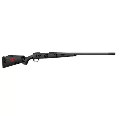 Fierce Firearms FCTRG300PRC24BBO CT Rage 300 PRC Caliber with 3+1 Capacity, 24" Carbon Fiber Barrel, Black Cerakote Metal Finish & Blackout Camo Fixed Fierce Tech C3 Stock, Right Hand (Full Size)