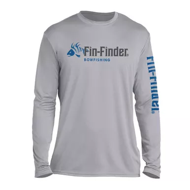 Fin-Finder Skulls Performance Longsleeve, Grey, 2X-Large