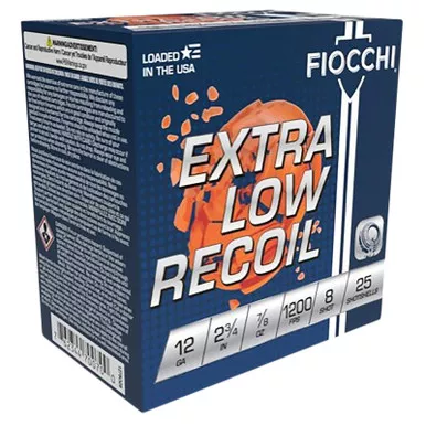 Fiocchi 1278OZ8 Exacta Target Low Recoil Trainer 12Gauge 2.75″ 7/8oz 8Shot 25 Per Box/10 Case