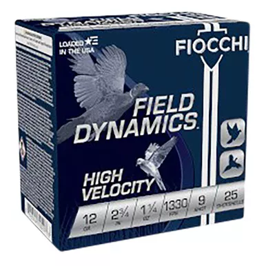 Fiocchi 12HV9 Field Dynamics High Velocity 12Gauge 2.75″ 1 1/4oz 9Shot 25 Per Box/10 Case