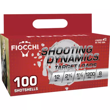 Fiocchi 12SDB188 Shooting Dynamics 12Gauge 2.75″ 1 1/8oz 8Shot 100 Per Box/2 Case