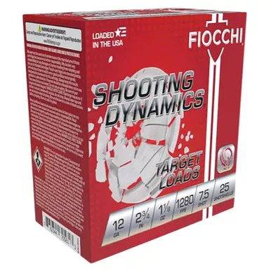 Fiocchi 12SDHV75 Shooting Dynamics Target 12Gauge 2.75″ 1 1/8oz 7.5Shot 25 Per Box/10 Case