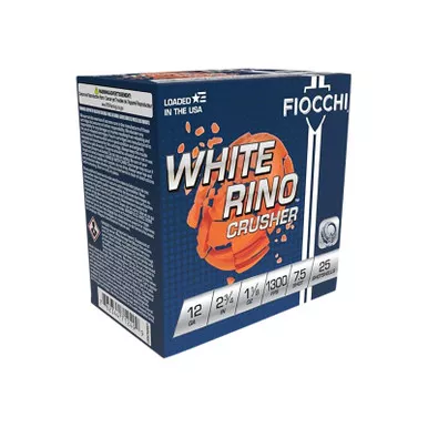 Fiocchi 12WRCRS7 Exacta Target White Rino Crusher 12Gauge 2.75″ 1 1/8oz 7.5Shot 25 Per Box/10 Case
