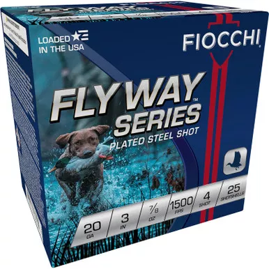 Fiocchi 203ST4 Flyway 20Gauge 3″ 7/8oz 4Shot 25 Per Box/10 Case