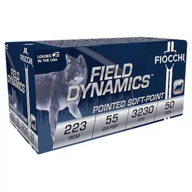 Fiocchi 223B50 Field Dynamics 223Rem 55gr Pointed Soft Point 50 Per Box/10 Case