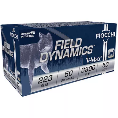 Fiocchi 223HVA20 Field Dynamics 223Rem 50gr V-Max 20 Per Box/10 Case