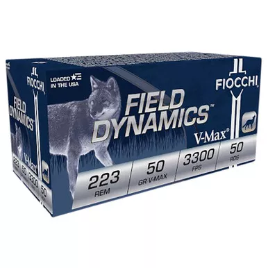 Fiocchi 223HVA50 Field Dynamics 223Rem 50gr Hornady V Max 50 Per Box/20 Case