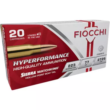 Fiocchi 223MKD Hyperformance Compete 223Rem 77gr Sierra MatchKing BTHP 20 Per Box/10 Case