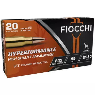 Fiocchi 243HSB Hyperformance 243Win 95gr Super Shock Tip 20 Per Box/10 Case