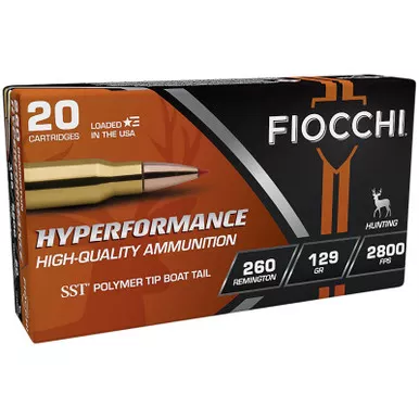 Fiocchi 260HSA Hyperformance 260Rem 129gr Super Shock Tip 20 Per Box/10 Case