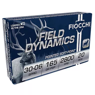 Fiocchi 3006C Field Dynamics 30-06Springfield 165gr Pointed Soft Point 20 Per Box/10 Case