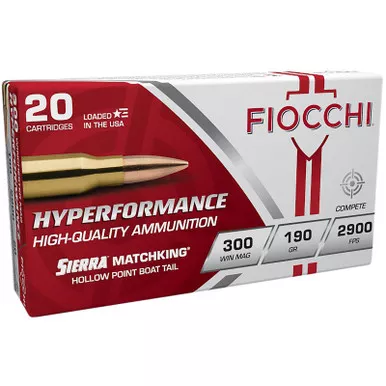 Fiocchi 300WMMKE Hyperformance Compete 300Win Mag 190gr Sierra MatchKing BTHP 20 Per Box/10 Case