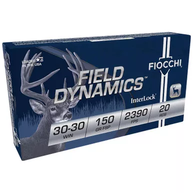 Fiocchi 3030B Field Dynamics InterLock 30-30Win 150gr Flat Soft Point 20 Per Box/10 Case