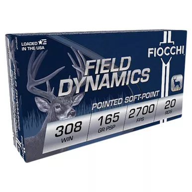 Fiocchi 308D Field Dynamics 308Win 165gr Pointed Soft Point 20 Per Box/10 Case