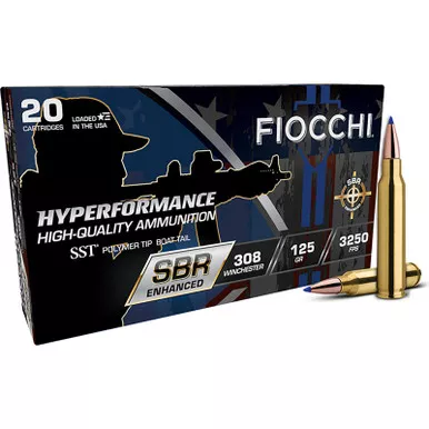 Fiocchi 308SBRA Hyperformance 308Win 125gr Super Shock Tip 20 Per Box/10 Case