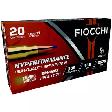 Fiocchi 308TTSX Hyperformance 308Win 168gr Barnes Tipped TSX 20 Per Box/10 Case